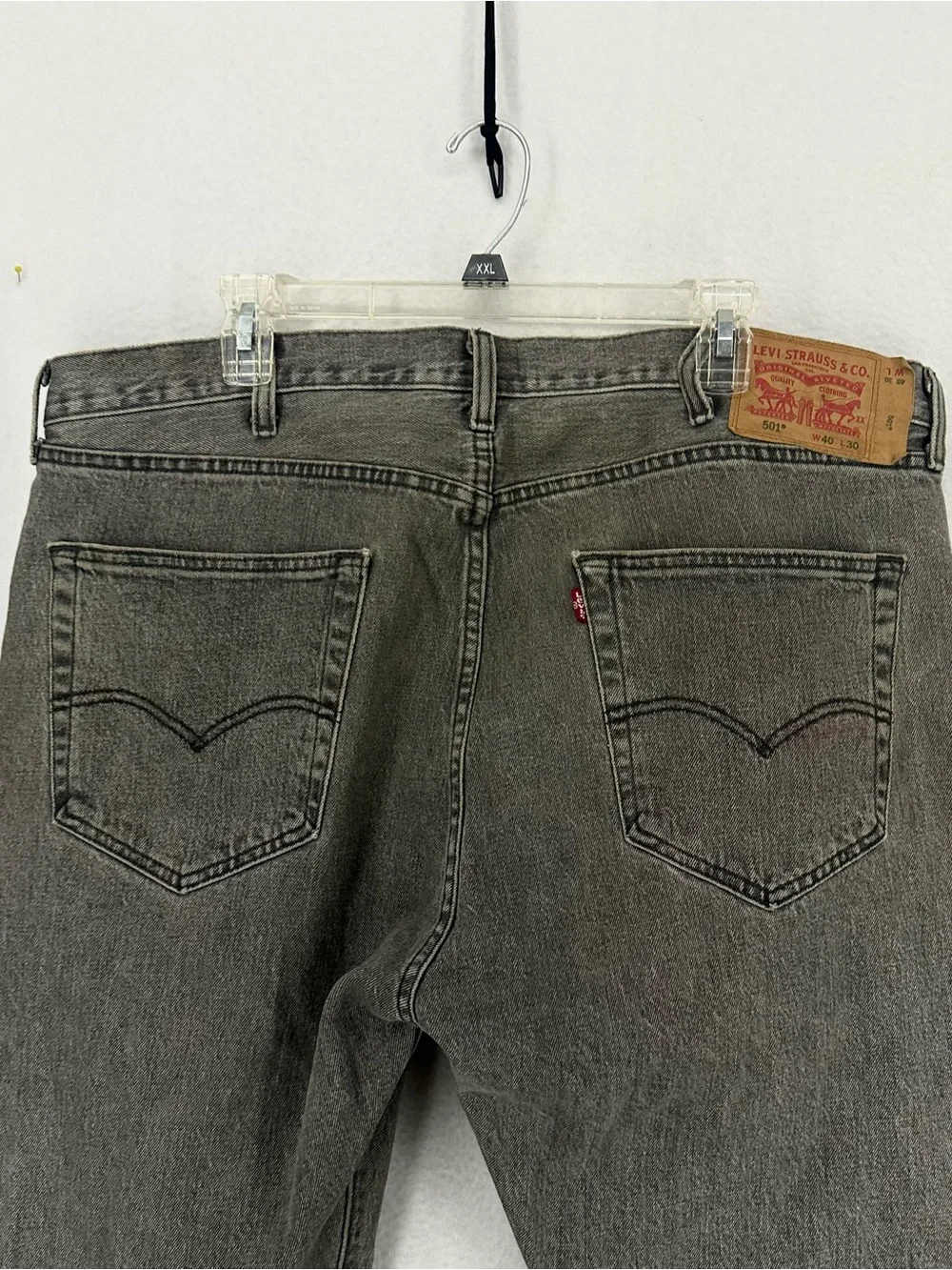 Levi’s 501 Original Fit Jeans Men’s 40x30 Gray Denim Button Fly Vintage